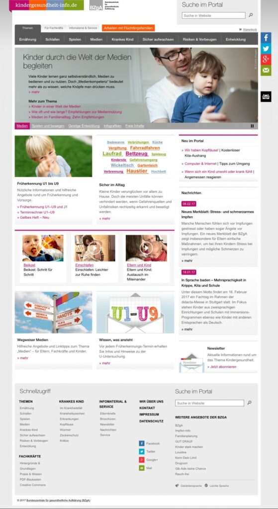 Webseite Kindergeundheit-info.de